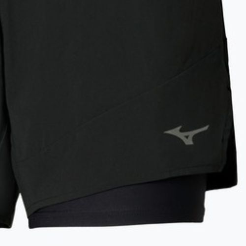 Damen-Laufshorts Mizuno Active 2in1 4.5 black