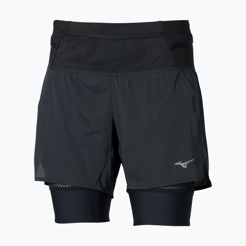 Damen-Laufshorts Mizuno Trail Multipocket 2in1 black