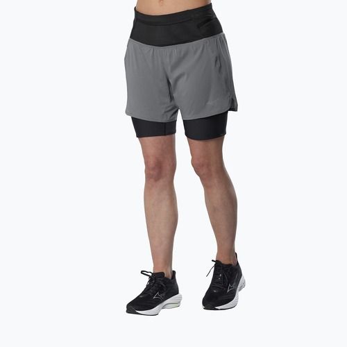 Damen-Laufshorts Mizuno Trail Multipocket 2in1 lava smoke