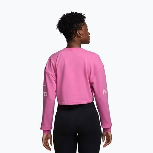 Damen-Trainingspullover Nike Pro Dri-Fit Loose Crew-Neck playful pink/pink foam/white