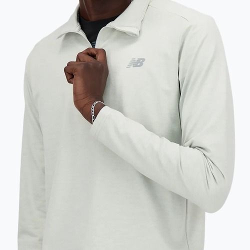 Herren-Laufpullover New Balance Space Dye 1/4 Zip grey