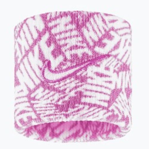 Schweißbänder Nike Dri-Fit Swoosh Classic Printed Wristbands 2er-Pack playful pink/white/white