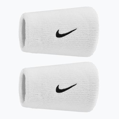 Schweißbänder Nike Swoosh Classic Doublewide Wristbands 2 Stück white/black