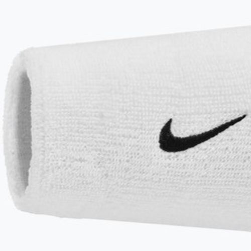 Schweißbänder Nike Swoosh Classic Doublewide Wristbands 2 Stück white/black