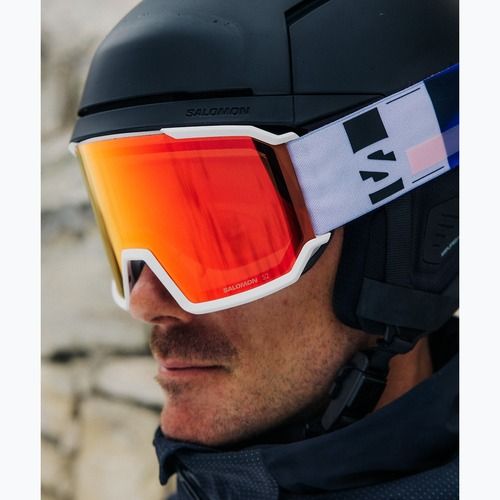 Skibrille Salomon S/View 3 white/ml mid red