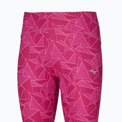 Damen-Laufleggings Mizuno 7/8 bedruckt pink peacock