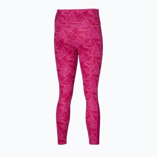 Damen-Laufleggings Mizuno 7/8 bedruckt pink peacock