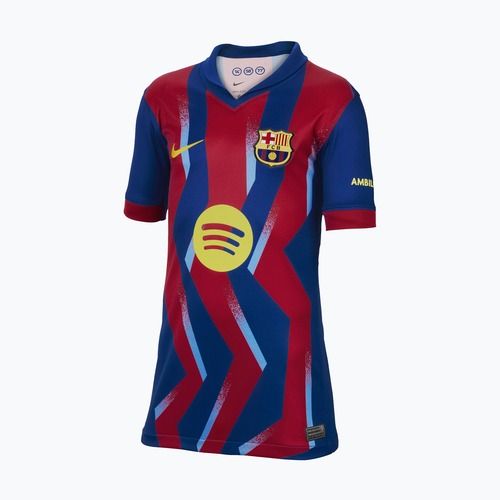 Kinder-Fußballtrikot Nike FC Barcelona 2025/26 Stadium Fourth gym blue/gym blue/salsa red/opti yellow