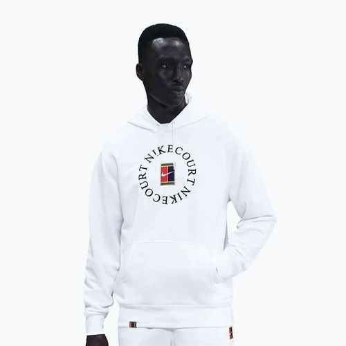 Herren Tennis-Hoodie Nike Court Dri-Fit Heritage French Terry Hoodie white/black