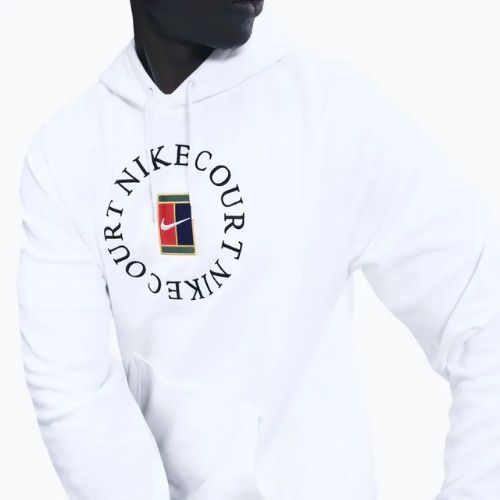 Herren Tennis-Hoodie Nike Court Dri-Fit Heritage French Terry Hoodie white/black