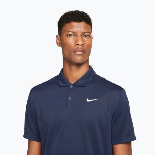 Herren Tennispolo Nike Court Dri-Fit Polo Solid Obsidian/White