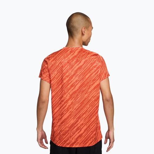 Herren-Tennis-T-Shirt Nike Court Dri-Fit Victory Print turf orange/white