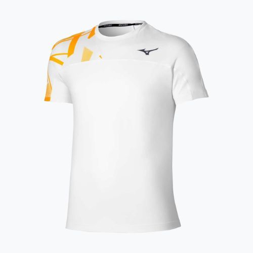 Herren Tennisshirt Mizuno Daybreakers Shadow white/citrus
