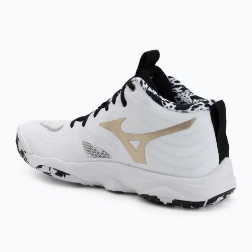 Volleyballschuhe Mizuno Wave Momentum Elite Mid white/black/gold
