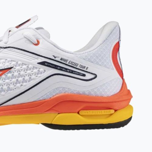 Herren-Tennisschuhe Mizuno Wave Exceed Tour 6 AC white/fiery coral 2/citrus