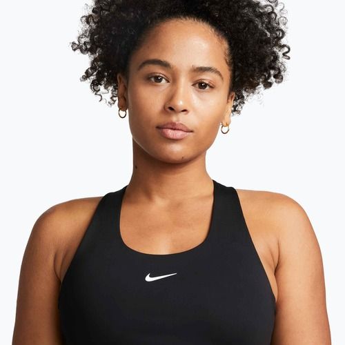 Damen-Oberteil Nike Swoosh Medium Support Bra black/black/white