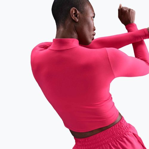 Damen-Langarmshirt Nike One Fitted Dri-Fit 1/4 Zip Mid Layer rush pink/white