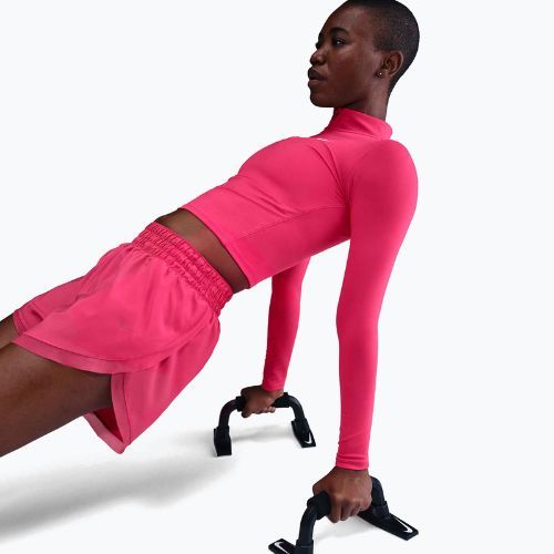 Damen‑T‑Shirt Nike One Fitted Dri-Fit 1/4 Zip Mid Layer rush pink/white