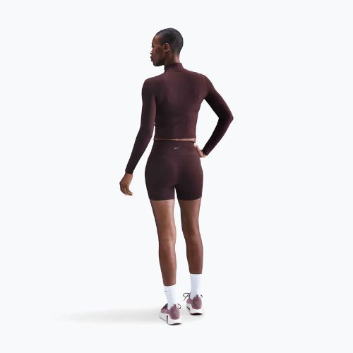 Damen-Langarmshirt Nike One Fitted Dri-Fit 1/4 Zip Mid Layer burgundy crush/white