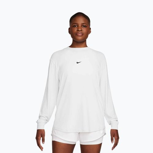Damen-Trainings-Longsleeve Nike One Relaxed Dri-Fit white/black