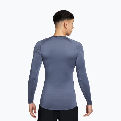 Herren Trainings-Longsleeve Nike Pro Dri-Fit Tight Fitness diffused blue/black