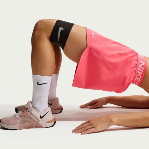 Damen-Trainingsshorts Nike Pro Dri-Fit Mid-Rise Brief-Lined 3" sea coral/white