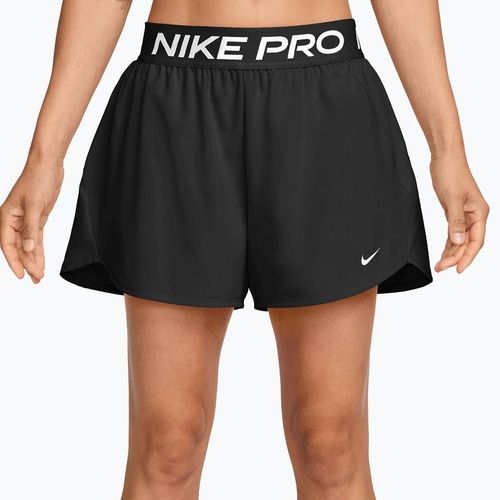 Damen-Trainingsshorts Nike Pro Dri-Fit Mid-Rise Brief-Lined 3" black/white