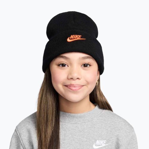 Kinder-Wintermütze Nike Peak black/safety orange