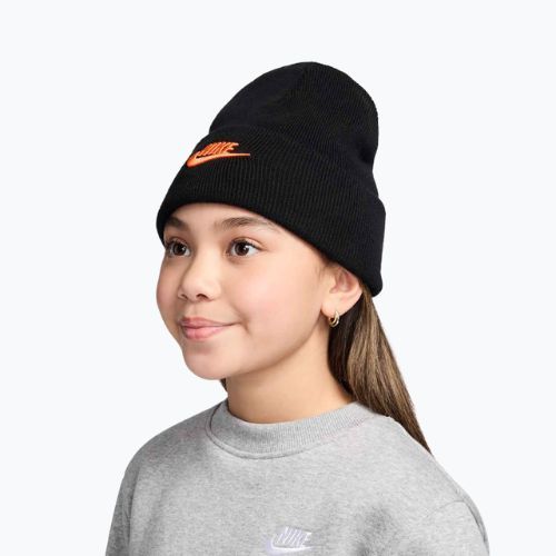 Kinder-Wintermütze Nike Peak black/safety orange