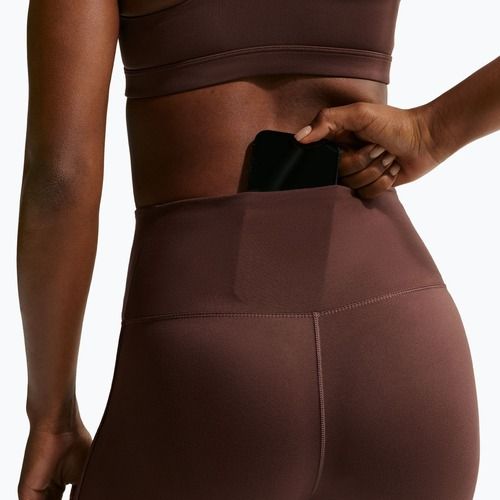 Damen-Leggings Nike One High-Waisted Seamless light chocolate