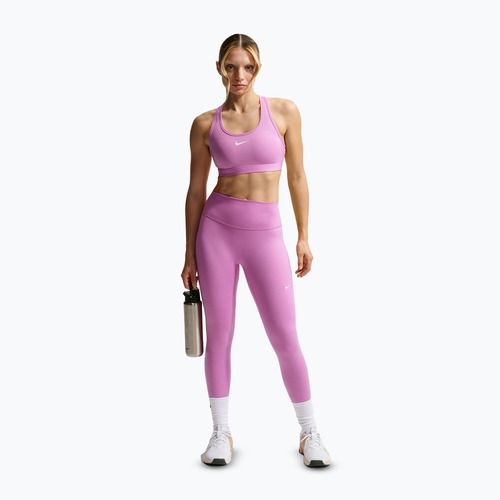 Damen-Leggings Nike One Seamless Front High-Waisted light magenta/white
