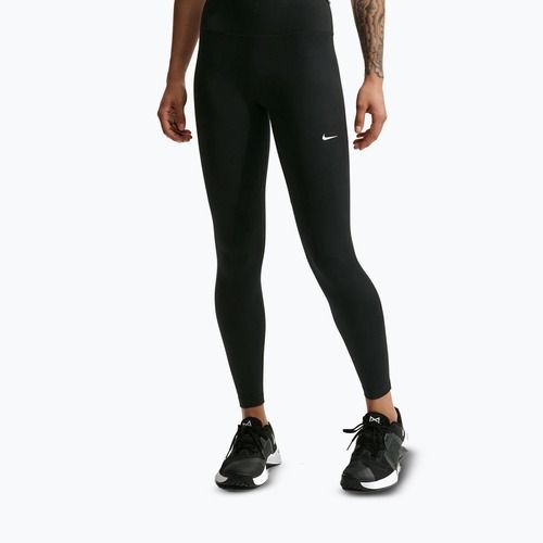 Damen-Leggings Nike One Seamless Front High-Waisted black/white