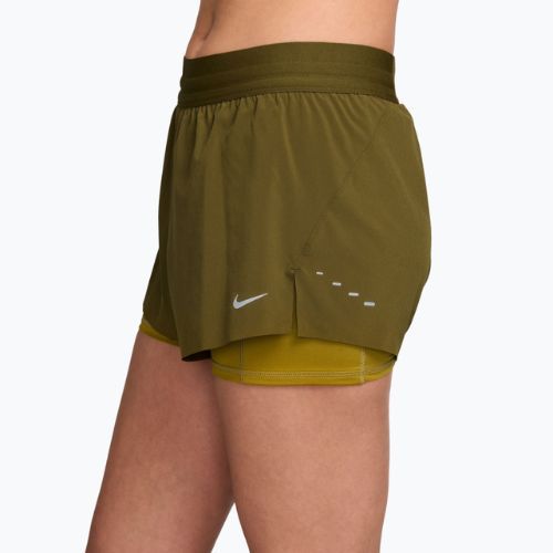 Damen-Laufshorts Nike Swift Mid-Rise 2in1 Olive Flak/Peat Moss