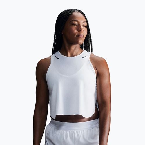 Damen-Lauf-Tanktop Nike AeroSwift Dri-Fit ADV Cropped Tank Top off white/black