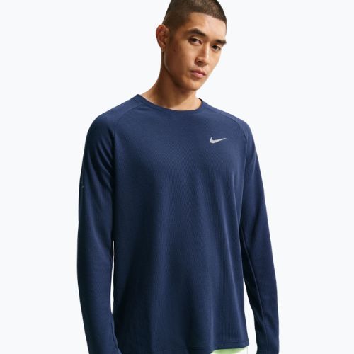 Lauf-Longsleeve Herren Nike Stride Dri-Fit Waffle Crew midnight navy