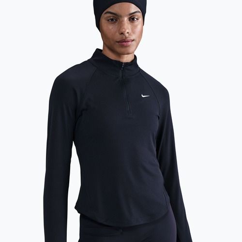 Damen-Laufpullover Nike Tempo Swoosh Run Dri-Fit 1/4-Zip black/white