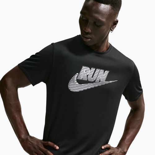 Herren-Laufshirt Nike Miler Dri-Fit UV black/white