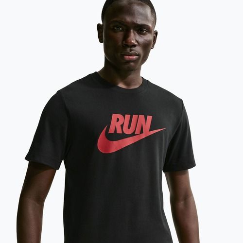 Herren-Laufshirt Nike Dri-Fit Running Black/Team Crimson