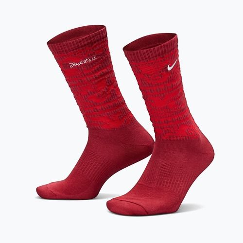 Socken Nike Everyday Plus Cushioned Crew team crimson/metallic silver