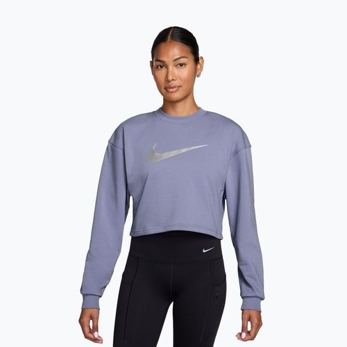 Damen Trainings-Sweatshirt Nike Pro Dri-Fit Crew Neck iron purple/metallic silver/white