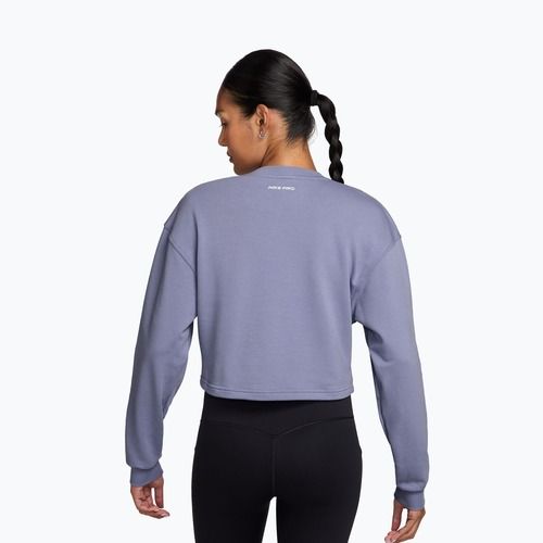 Damen Trainings-Sweatshirt Nike Pro Dri-Fit Crew Neck iron purple/metallic silver/white