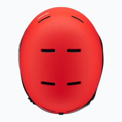 Kinder-Skihelm Salomon Player Combo + Skibrille XV Jr cherry tomato/red silver mirror