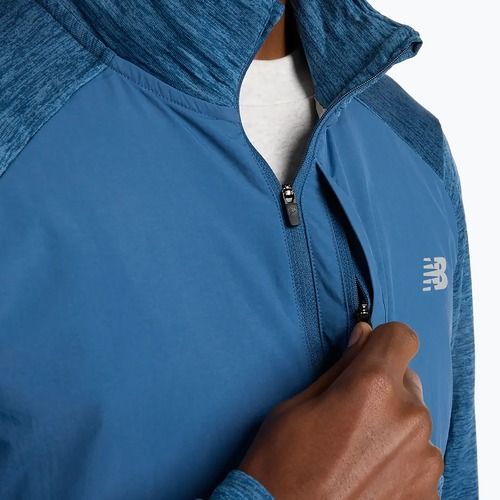 Herren-Langarm-Laufshirt New Balance Athletics Heat Grid 1/2 Zip dark shoreline