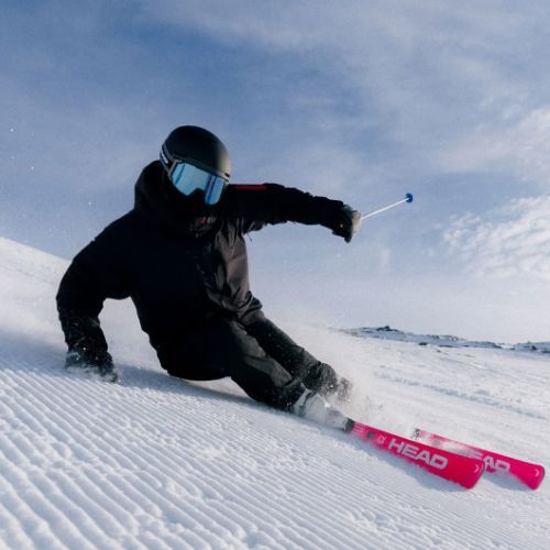 Alpinski HEAD WC Rebels e-Race Pro RP WCR 14 + Bindungen Freeflex 14 GW 75 Years pink