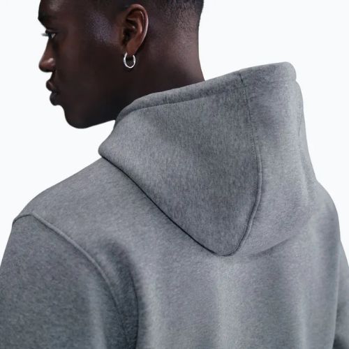 Herren Nike Club Pullover Hoodie dark grey heather/light smoke grey/white