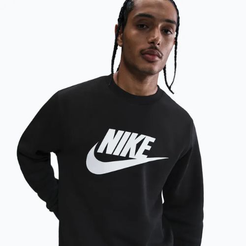 Herren-Sweatshirt Nike Sportswear Club Graphic Fleece Crew Black/White