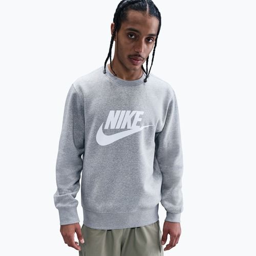 Herren Sweatshirt Nike Sportswear Club Graphic Fleece Crew dark grey heather/white