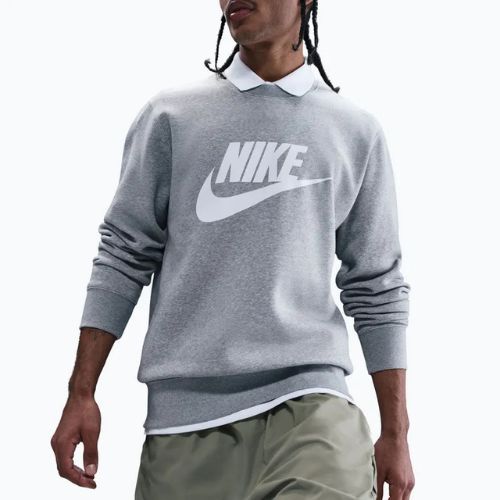 Herren Sweatshirt Nike Sportswear Club Graphic Fleece Crew dark grey heather/white