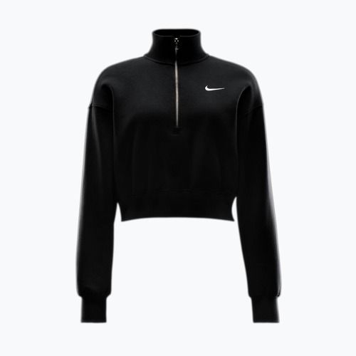Damen-Sweatshirt Nike Sportswear Phoenix Fleece 1/2 Zip Cropped black/sail
