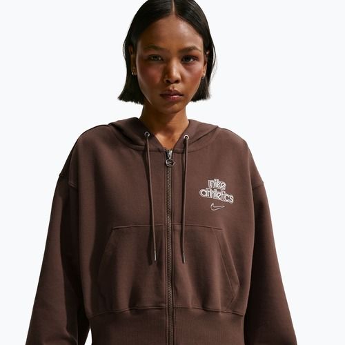 Damen-Hoodie Nike Phoenix Full-Zip Hoodie light chocolate